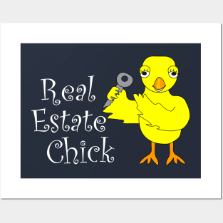 Real Estate Chick White Text Posters and Art